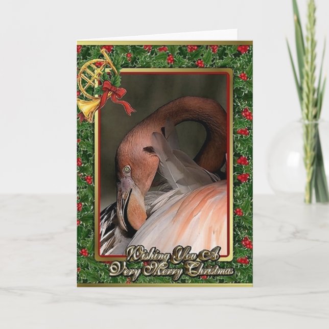 Cartes de Noël Flamant rose (Devant)