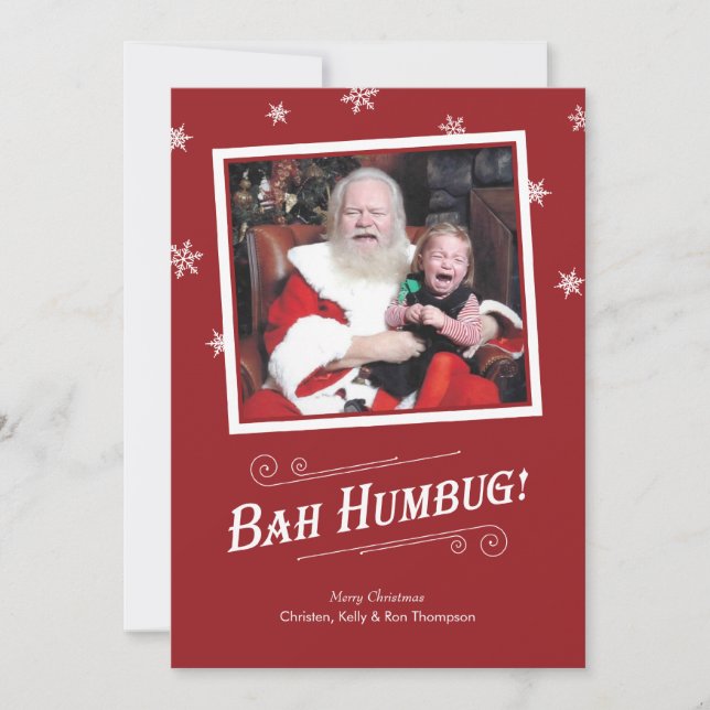 Cartes de Noël fumistes de bébé de Bah (Devant)