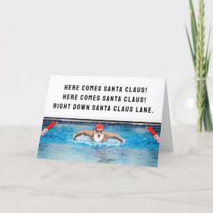Cartes de Noël Funky Swimmer