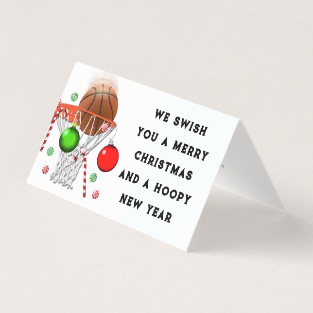 Cartes de Noël Funny Basketball (Front)