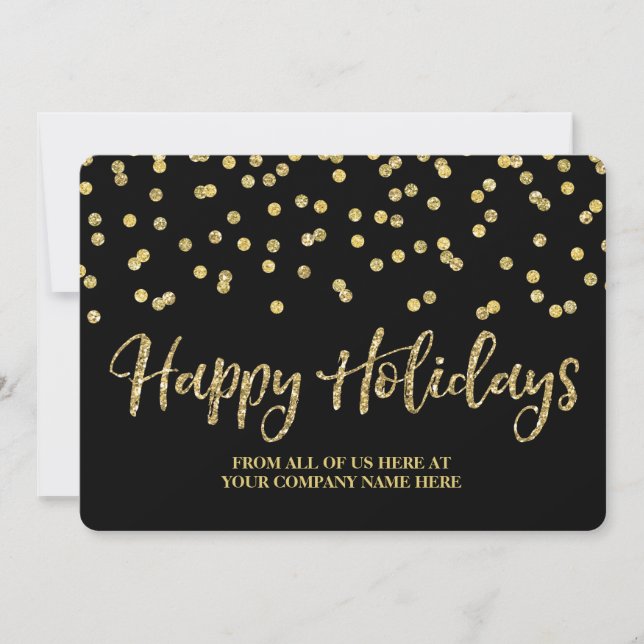 Cartes de Noël Gold Noir Confetti (Devant)