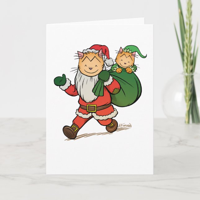 Cartes de Noël hilarantes de chats (Devant)