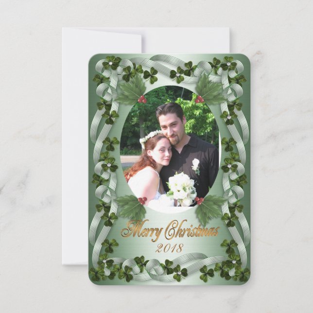 Cartes de Noël irlandaises avec trèfles (Devant)