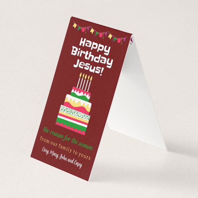 Cartes de Noël Jésus Joyeux Anniversaire Carte Jés (Front)