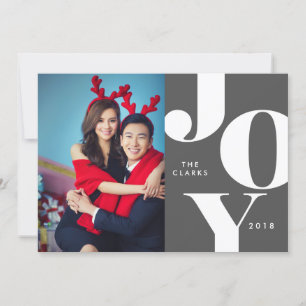 Cartes de Noël JOY avec photo / Fêtes