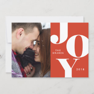 Cartes de Noël JOY avec photo / Fêtes