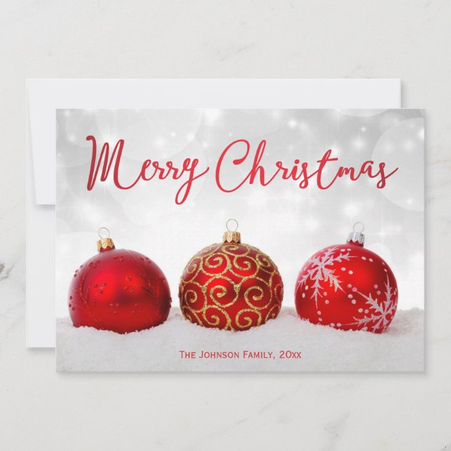 Cartes de Noël Joyeuses personnalisées de décorati (Devant)