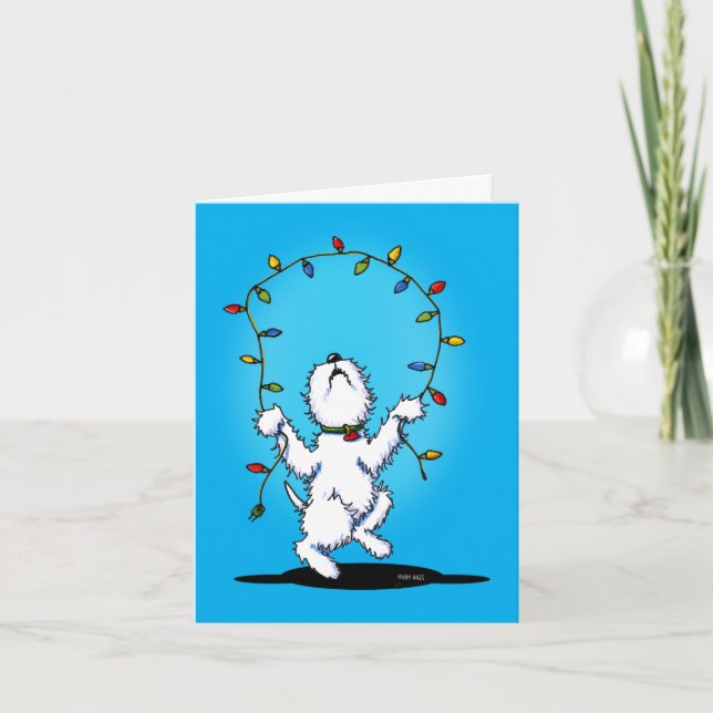Cartes de Noël Joyeuses Westie (Devant)