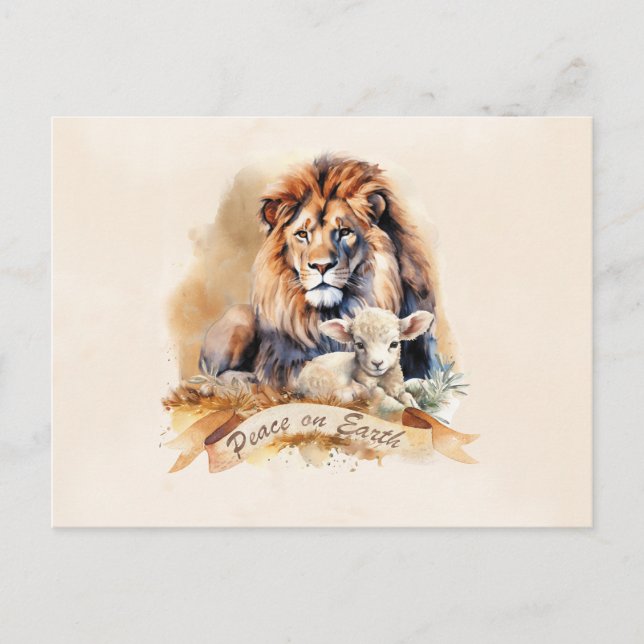 Cartes de Noël Lion et Agneau (Devant)