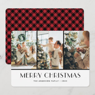 Cartes de Noël modernes Red Buffalo Plaid