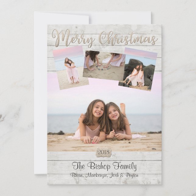 Cartes de Noël Nautiques Arrière - plan photo en b (Devant)