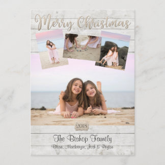 Cartes de Noël Nautiques Photo Fond en Bois