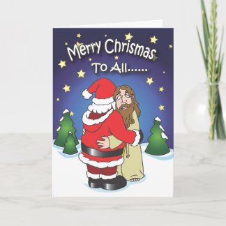 Cartes de Noël, Père Noël Accrocher Jésus