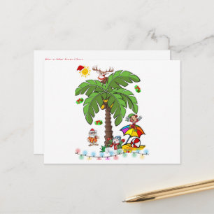 Cartes de Noël Père Noël Fête sur la Plage