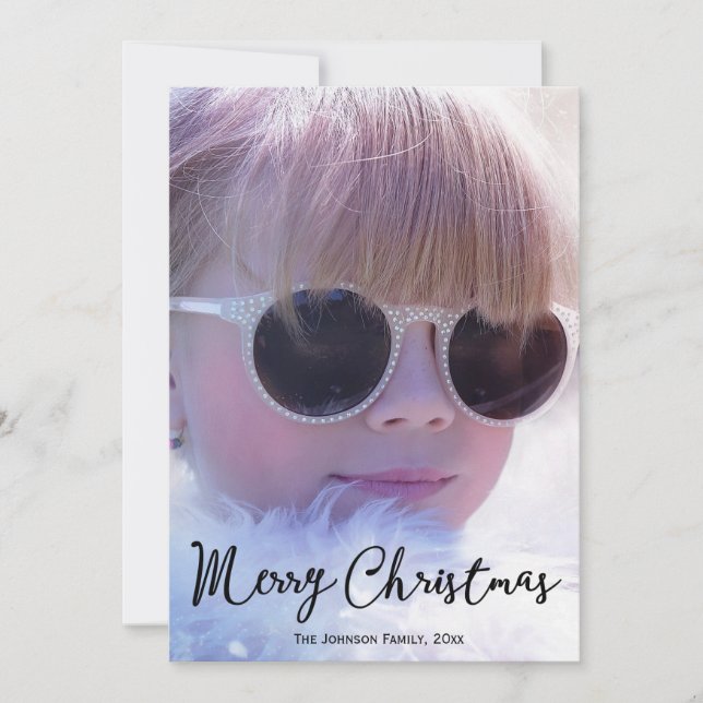 Cartes De Noël Personnalisées Avec Photo Personnal (Devant)