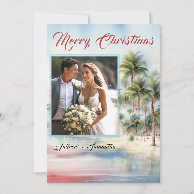 Cartes de Noël personnalisées avec photo sur la pl (Devant)