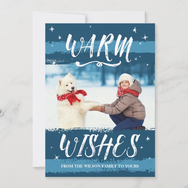Cartes de Noël personnalisées | Chaleurs | Bleu (Devant)