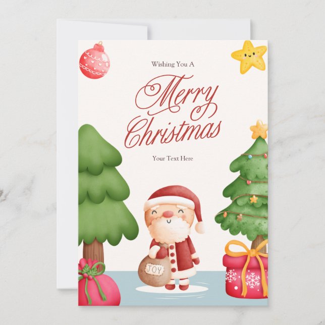 Cartes de Noël personnalisées père Noël (Devant)