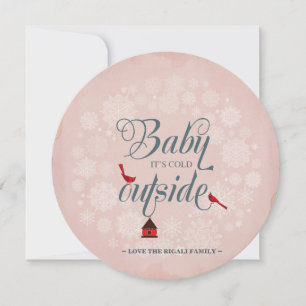 Cartes de Noël personnalisées roses non photo