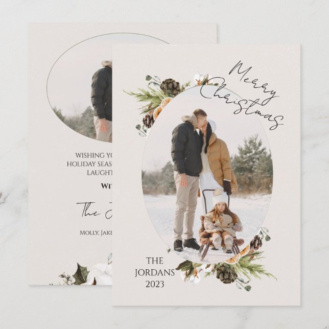 Cartes de Noël Photo Holiday (Devant / Derrière)