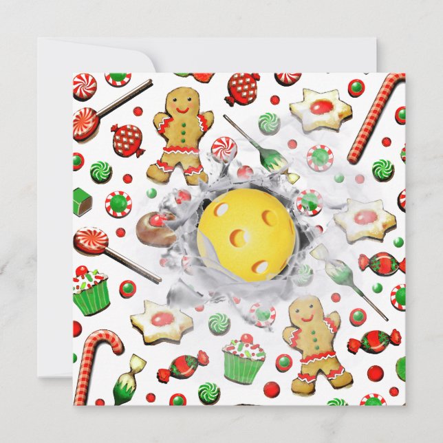 Cartes de Noël Pickball (Devant)