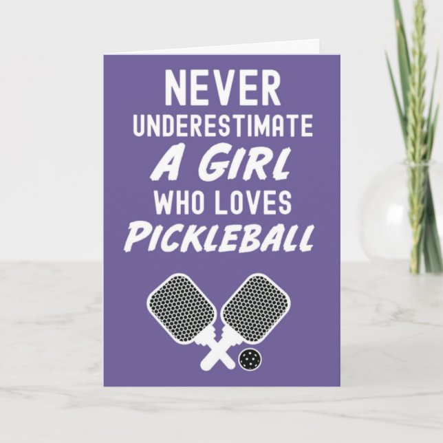 Cartes de Noël Pickleball Rose (Devant)