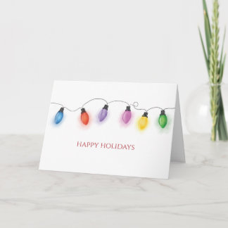 Cartes de Noël pliées avec ampoules colorées