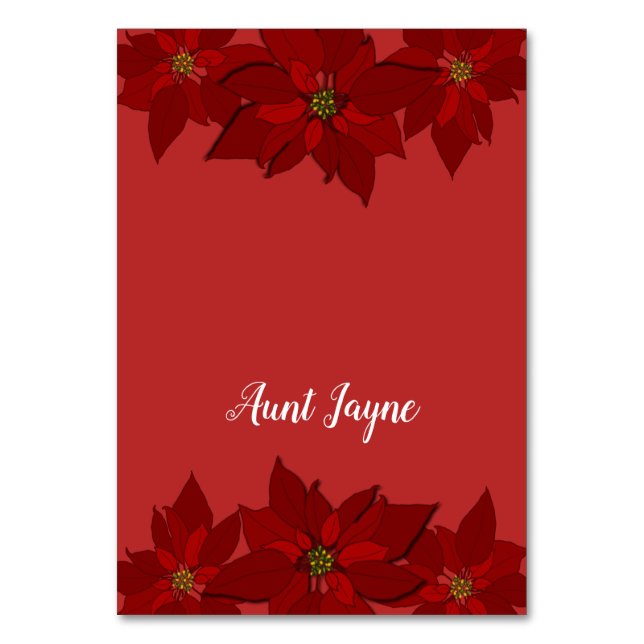 Cartes de Noël Poinsettia Red Tented (Par défaut)