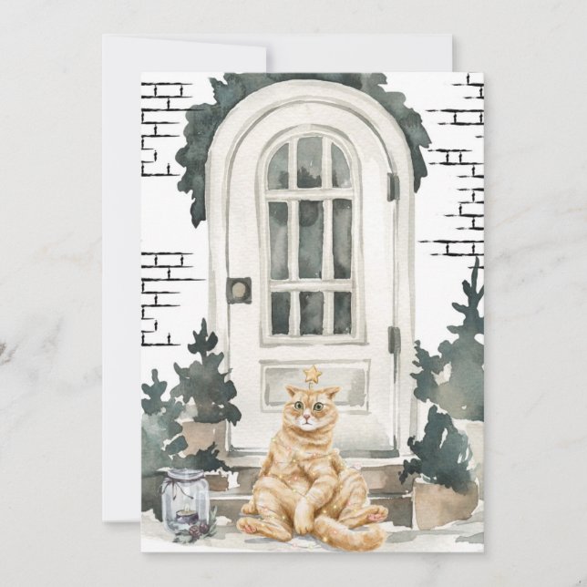 Cartes de Noël pour chats amusantes 3 (Devant)