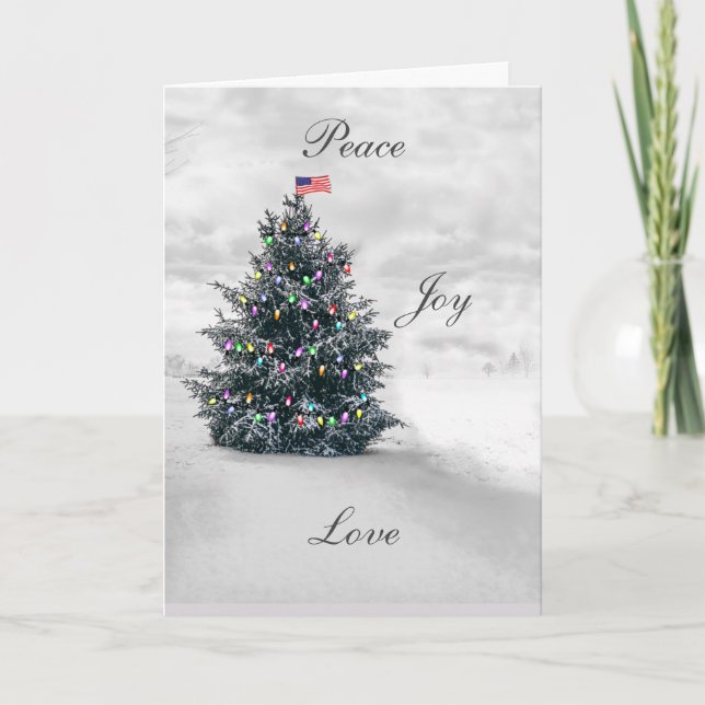 Cartes de Noël pour la paix, la joie et l'amour (Devant)