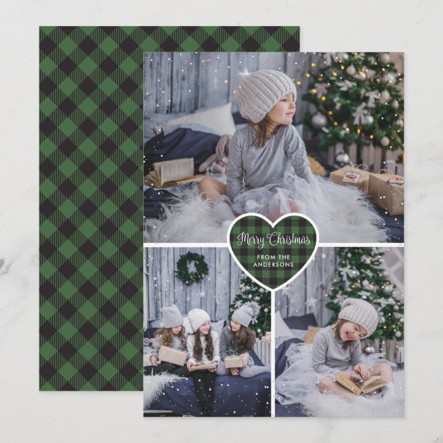 Cartes de Noël pour la photo de neige de Buffle Ve (Devant / Derrière)