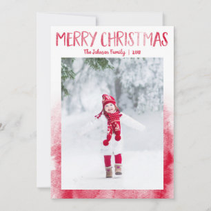 Cartes de Noël Red Watercolor