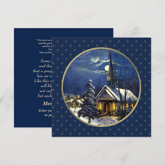 Cartes de Noël religieuses de l'Église vintage (Devant / Derrière)