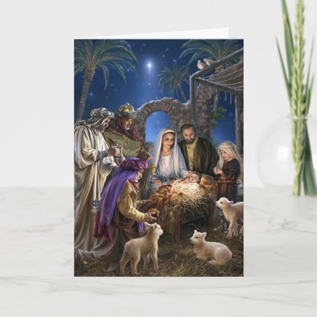 Cartes de Noël religieuses | Nativité 4 (Devant)