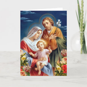 Cartes de Noël religieuses Sainte famille 4