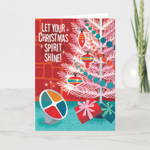 Cartes de Noël rétro Arbre en aluminium