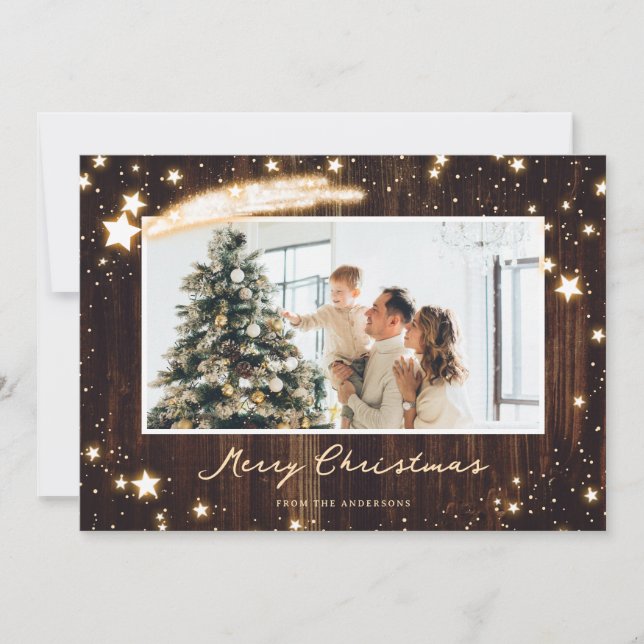 Cartes de Noël Rustique en étoile (Devant)