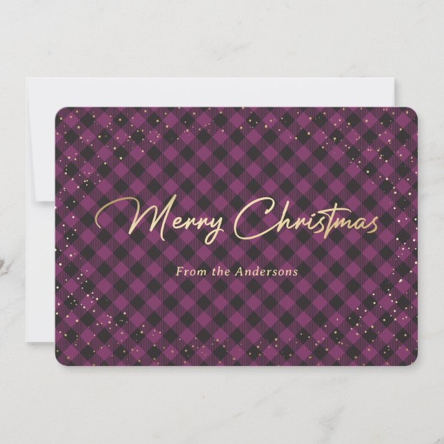 Cartes de Noël simples en or mauve (Devant)