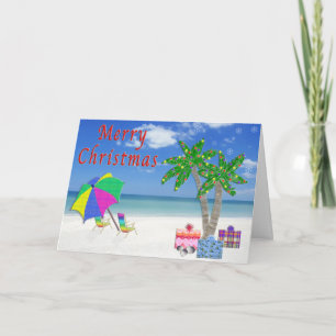 Cartes de Noël tropicales avec plage