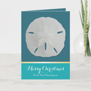 Cartes de Noël Tropiques Dollar De Sable turquoise