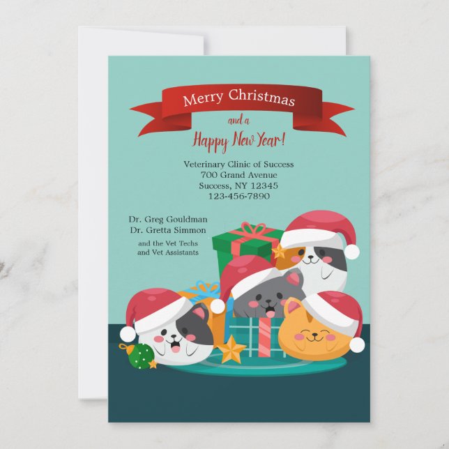 Cartes de Noël vétérinaires (Devant)