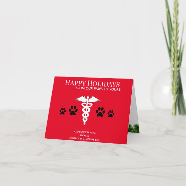 Cartes de Noël vétérinaires, Hôpital pour animaux  (Devant)