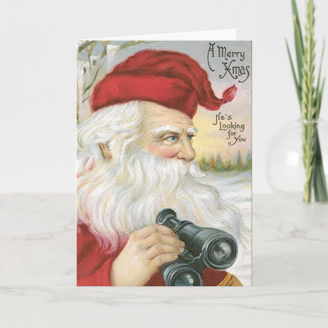 Cartes de Noël Vintage Père Noël (Devant)