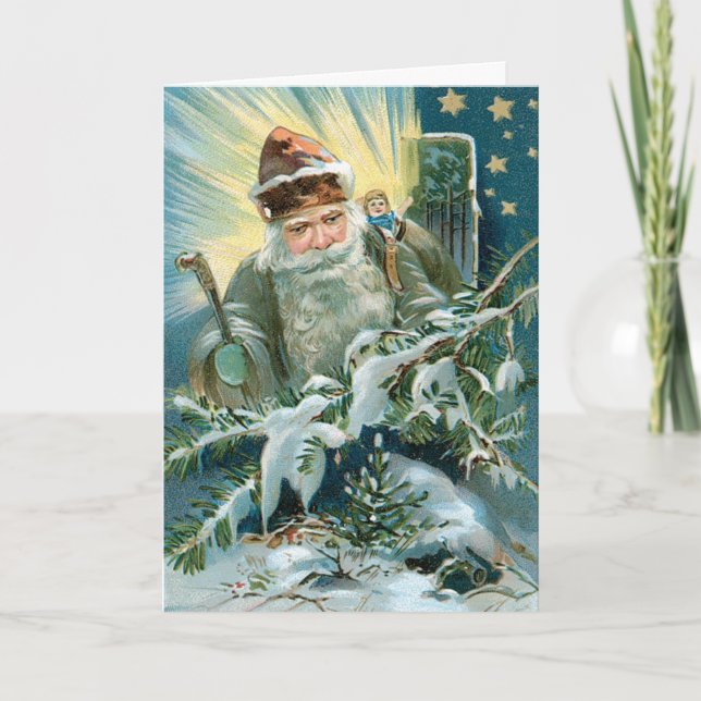Cartes de Noël Vintage Père Noël (Devant)