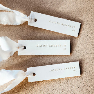 Cartes de nom de mariage en or simple moderne