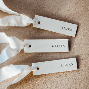 Cartes de nom de mariage minimalistes crème légère