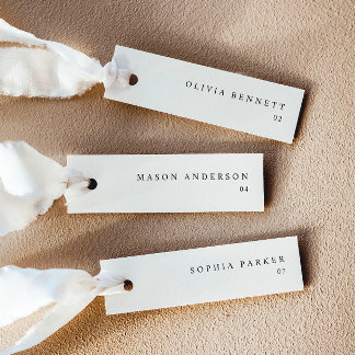 Cartes de nom de mariage simples en crème légère m
