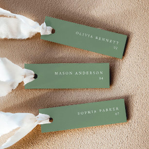 Cartes de nom de mariage vert sauge moderne