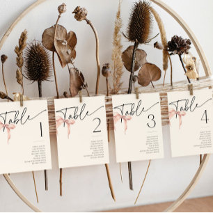 Cartes de nom de table Bush Pink Bow