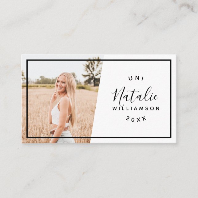 Cartes de nom d'insertion de photo de graduation b (Devant)